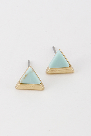 Shiny Triangle Formal Stone Earrings 6EBB6